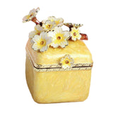 Maxbell Artistic Enamel Trinket Box Ring Box for Rings Earrings Home Decoration Yellow