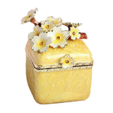 Maxbell Artistic Enamel Trinket Box Ring Box for Rings Earrings Home Decoration Yellow