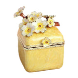 Maxbell Artistic Enamel Trinket Box Ring Box for Rings Earrings Home Decoration Yellow