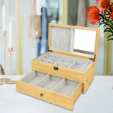 Maxbell Wooden Jewelry Box Organizer Organization Holder Necklaces Home Jewelry Case