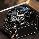Maxbell Male Wrist Watch Business Gift Bracelet Watch for Father Friends Grandfather black