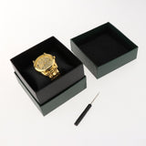 Maxbell Male Wrist Watch Business Gift Bracelet Watch for Father Friends Grandfather gold