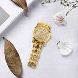 Maxbell Male Wrist Watch Business Gift Bracelet Watch for Father Friends Grandfather gold