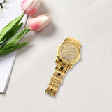 Maxbell Male Wrist Watch Business Gift Bracelet Watch for Father Friends Grandfather gold