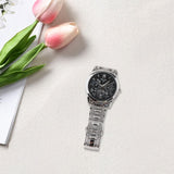 Maxbell Male Wrist Watch Business Gift Bracelet Watch for Father Friends Grandfather silver