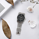 Maxbell Male Wrist Watch Business Gift Bracelet Watch for Father Friends Grandfather silver