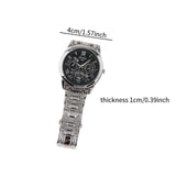 Maxbell Male Wrist Watch Business Gift Bracelet Watch for Father Friends Grandfather silver