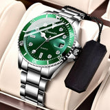 Maxbell Auto Mechanical Watch Men Quartz Movement Chronograph Analog Wristwatch Green