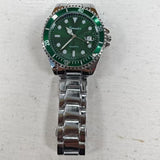 Maxbell Auto Mechanical Watch Men Quartz Movement Chronograph Analog Wristwatch Green