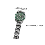 Maxbell Auto Mechanical Watch Men Quartz Movement Chronograph Analog Wristwatch Green