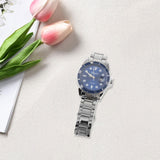 Maxbell Auto Mechanical Watch Men Quartz Movement Chronograph Analog Wristwatch Blue