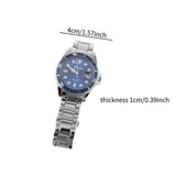 Maxbell Auto Mechanical Watch Men Quartz Movement Chronograph Analog Wristwatch Blue