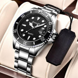 Maxbell Auto Mechanical Watch Men Quartz Movement Chronograph Analog Wristwatch Black