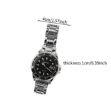 Maxbell Auto Mechanical Watch Men Quartz Movement Chronograph Analog Wristwatch Black