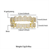 Maxbell Hip Hop Teeth Grill Decor for Men Women Rapper Costume Accessories Portable Gold