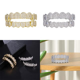 Maxbell Hip Hop Teeth Grill Decor for Men Women Rapper Costume Accessories Portable Gold
