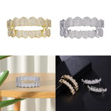 Maxbell Hip Hop Teeth Grill Decor for Men Women Rapper Costume Accessories Portable Gold