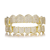 Maxbell Hip Hop Teeth Grill Decor for Men Women Rapper Costume Accessories Portable Gold