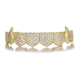 Maxbell Hip Hop Teeth Grill Decor for Men Women Rapper Costume Accessories Portable Gold