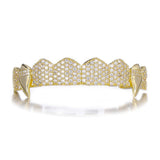 Maxbell Hip Hop Teeth Grill Decor for Men Women Rapper Costume Accessories Portable Gold