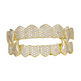 Maxbell Hip Hop Teeth Grill Decor for Men Women Rapper Costume Accessories Portable Gold