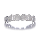 Maxbell Hip Hop Teeth Grill Decor for Men Women Rapper Costume Accessories Portable Silver