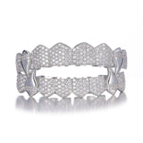 Maxbell Hip Hop Teeth Grill Decor for Men Women Rapper Costume Accessories Portable Silver