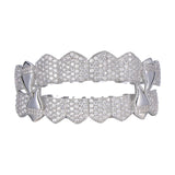 Maxbell Hip Hop Teeth Grill Decor for Men Women Rapper Costume Accessories Portable Silver