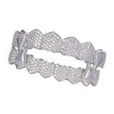 Maxbell Hip Hop Teeth Grill Decor for Men Women Rapper Costume Accessories Portable Silver