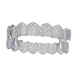Maxbell Hip Hop Teeth Grill Decor for Men Women Rapper Costume Accessories Portable Silver