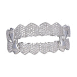 Maxbell Hip Hop Teeth Grill Decor for Men Women Rapper Costume Accessories Portable Silver
