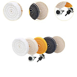Maxbell 5x 4" Buffing Polishing Wheels Sturdy Buffing Pads for Drill Copper Aluminum