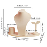 Maxbell Necklace Display Mannequin Jewelry Stand for Dresser Countertop Retail Store Beige