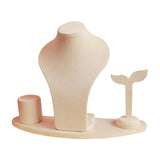 Maxbell Necklace Display Mannequin Jewelry Stand for Dresser Countertop Retail Store Beige