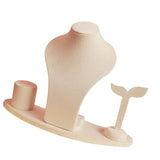 Maxbell Necklace Display Mannequin Jewelry Stand for Dresser Countertop Retail Store Beige