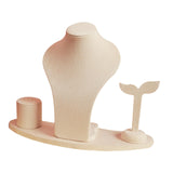 Maxbell Necklace Display Mannequin Jewelry Stand for Dresser Countertop Retail Store Beige