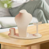Maxbell Necklace Display Mannequin Jewelry Stand for Dresser Countertop Retail Store Beige
