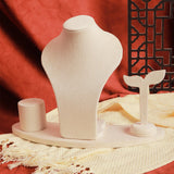 Maxbell Necklace Display Mannequin Jewelry Stand for Dresser Countertop Retail Store Beige