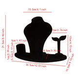 Maxbell Necklace Display Mannequin Jewelry Stand for Dresser Countertop Retail Store Black