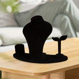 Maxbell Necklace Display Mannequin Jewelry Stand for Dresser Countertop Retail Store Black