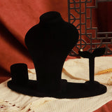 Maxbell Necklace Display Mannequin Jewelry Stand for Dresser Countertop Retail Store Black