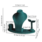 Maxbell Necklace Display Mannequin Jewelry Stand for Dresser Countertop Retail Store Green
