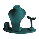 Maxbell Necklace Display Mannequin Jewelry Stand for Dresser Countertop Retail Store Green