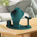 Maxbell Necklace Display Mannequin Jewelry Stand for Dresser Countertop Retail Store Green