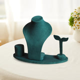 Maxbell Necklace Display Mannequin Jewelry Stand for Dresser Countertop Retail Store Green