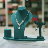 Maxbell Necklace Display Mannequin Jewelry Stand for Dresser Countertop Retail Store Green