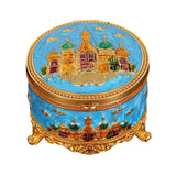 Maxbell Jewelry Box Dresser Round Trinket Box for Pendant Charms Rings Keepsake Gift