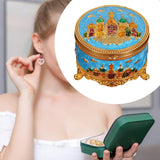 Maxbell Jewelry Box Dresser Round Trinket Box for Pendant Charms Rings Keepsake Gift