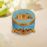 Maxbell Jewelry Box Dresser Round Trinket Box for Pendant Charms Rings Keepsake Gift