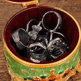Maxbell Jewelry Box Dresser Round Trinket Box for Pendant Charms Rings Keepsake Gift